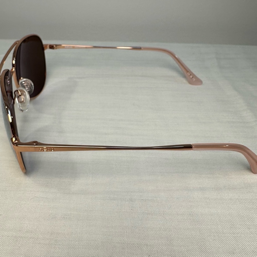 Rēvo Aviator Rose Gold Sunglasses with Bronze Lenses NWOT - Picture 5 of 10